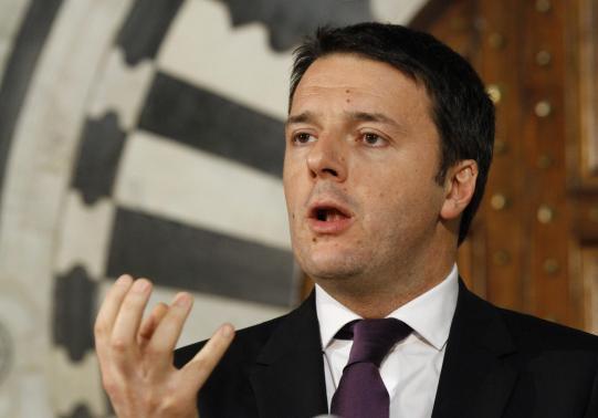 Italian Prime Minister Matteo Renzi speaks during a news conference at the Government Palace in Tunis