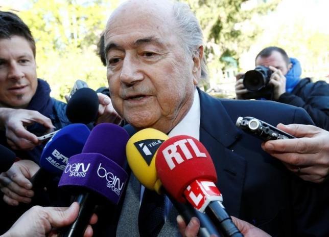 Former FIFA President Blatter arrives at the CAS where he cited as a witness in an appeal of UEFA President  Platini against FIFA's ethics committee's ban in Lausanne