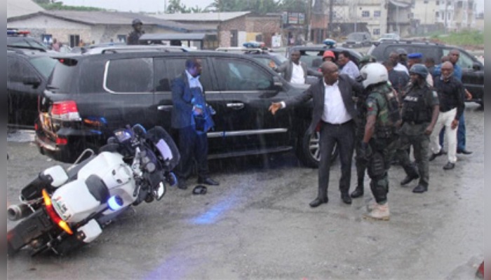 Gov. Wike and Amaechi in Port Harcourt fracas