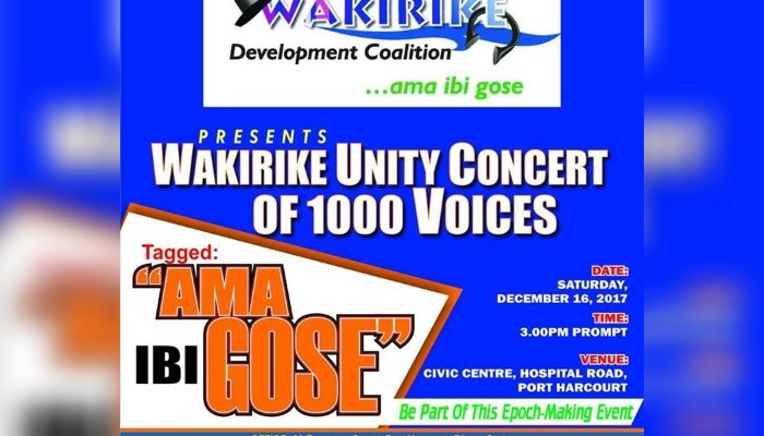 Wakirike set to thrill Rivers with 1000-voice unity concert
