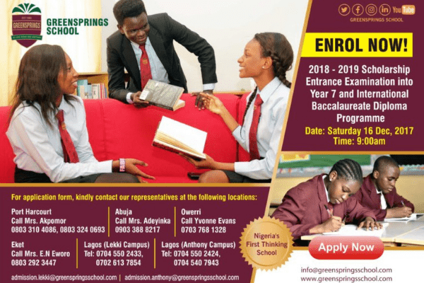 Greensprings offers scholarship for world-class education