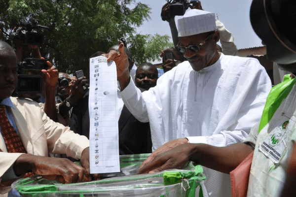 Buhari-cast vote- in 2015