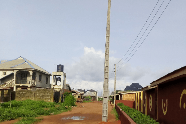 High tension cables on street