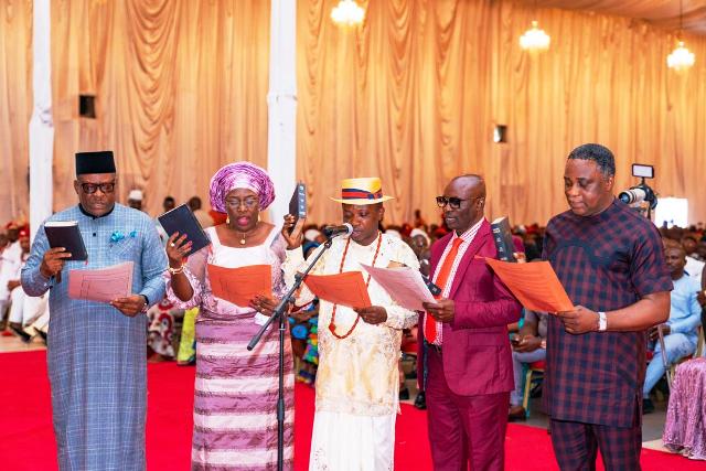 Okowa urges politicians to mind their utterances, swears-in 17 commissioners