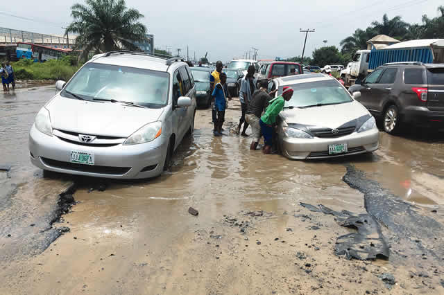 Lagos collapsed roads
