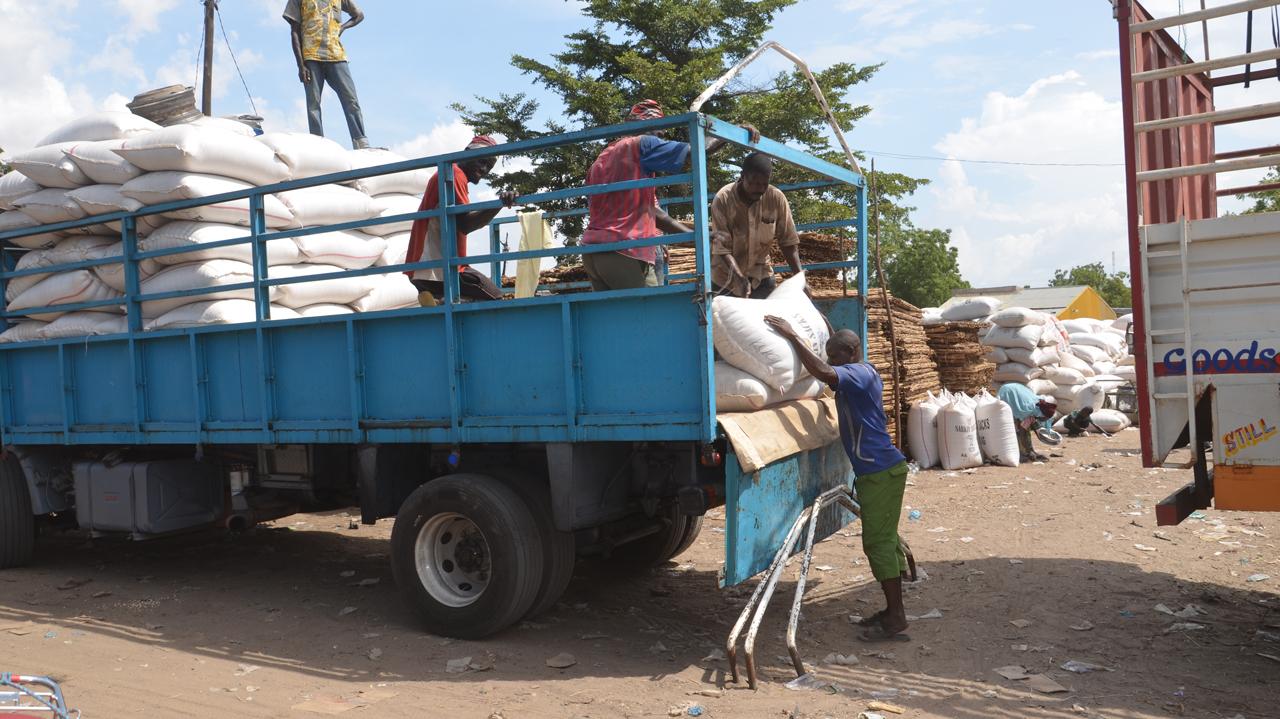 truckload of food items