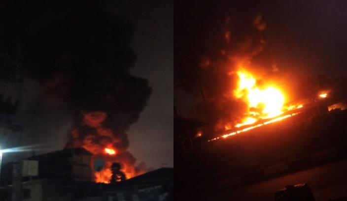 Fire-Guinness warehouse in Lagos