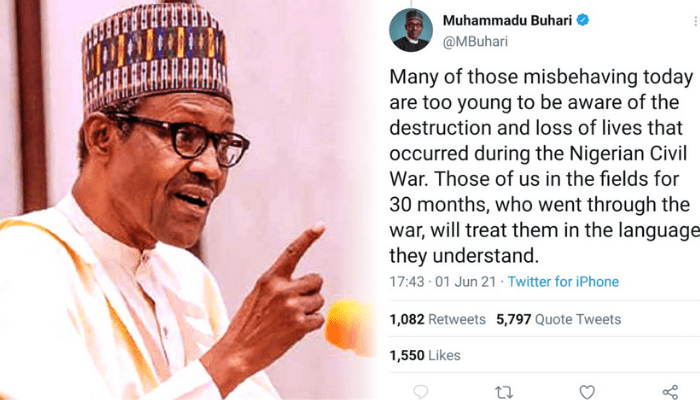 Buhari’s June 1 tweet retweeted 21,000 times before deletion