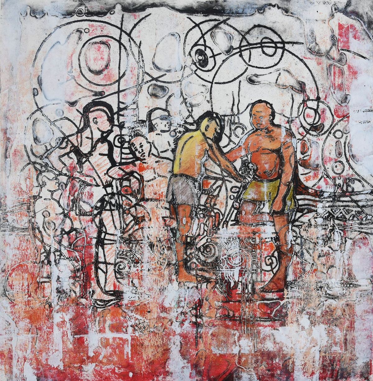 Advance study II, Etching print &… paper by Kolawole K. Olojo-Kosoko