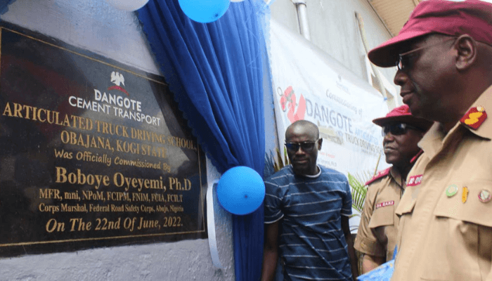 FRSC commissions Dangote truck driving school
