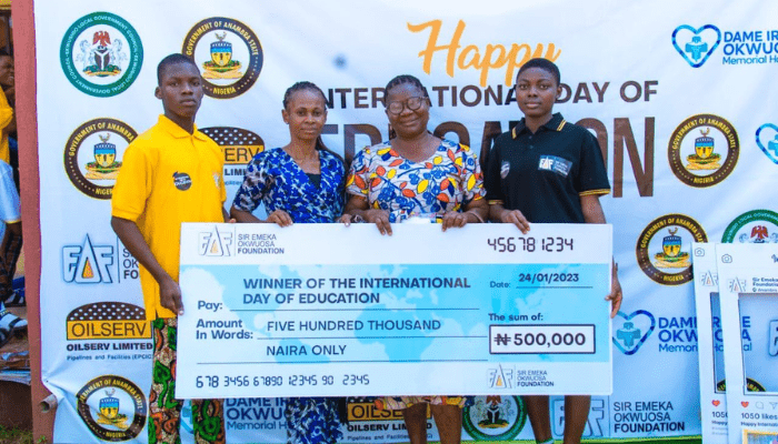 Emeka Okwuosa Foundation rewards outstanding school in Anambra