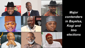 Meet major contenders for Bayelsa, Imo, Kogi guber polls, and their chances