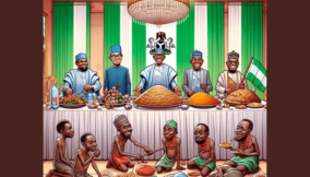 But Nigerian leaders don’t see serving the massesin the light of sacrifice, of self-abnegation, of self-abasement. For them it is to gain weight, enlarge harem, add so-called side chicks, cultivate sybaritic habiliment, change wardrobe and eating habits to match new patrician status and gargantuan tastes, wire money abroad in savings and for indulgence homes and, finally, move into the phase of h