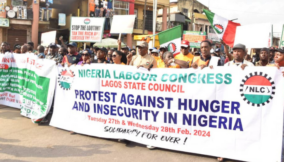 NLC members stage protest against economic hardship in Lagos