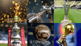 Six prestigious football trophies valued at over $35 million combined