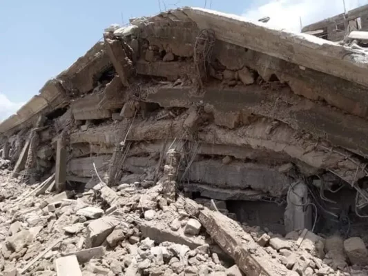 Collapsed building