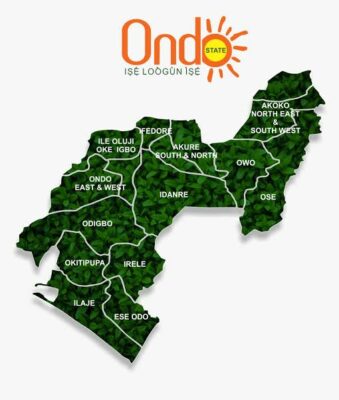 Map of Ondo state