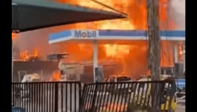 Fire engulfs Mobil filling station, destroys vehicles