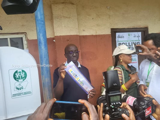 Okpebholo cast votes in Edo Central By-Election