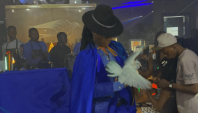 Presence of magicians, blue girls in Lagos spark curiosity among passers-by