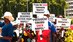 Protesters storm N’Assembly, demand Kyari’s sack over refineries crisis