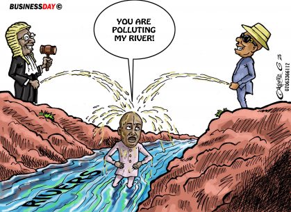 The pollution of rivers