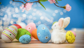 What do coloured eggs and rabbits have to do with Easter?