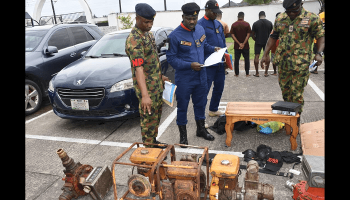 Navy bursts diesel dump in Bonny, arrests 8 suspects