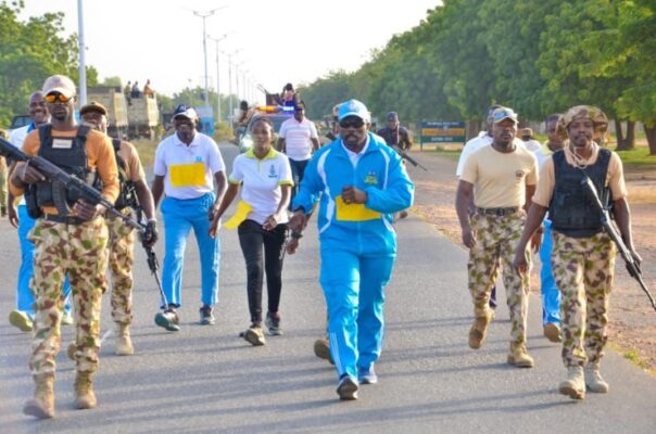 Walk Jog Exercise by security agencies