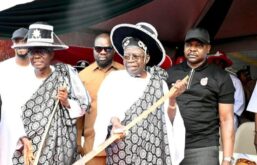 President Tinubu and Sanwo-Olu at Eyo Festival