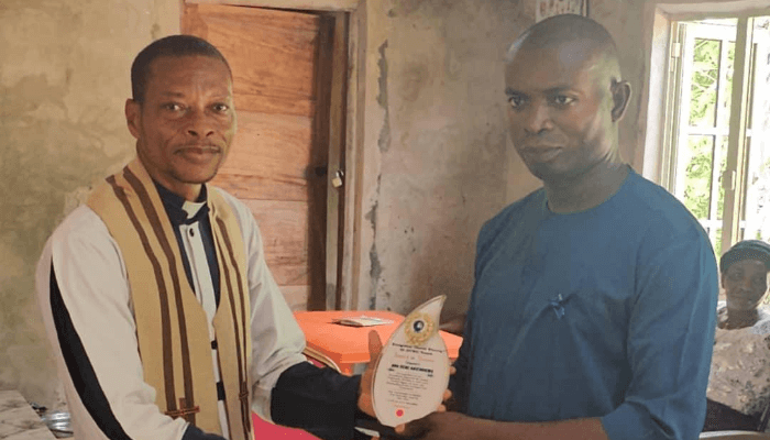 Mbah’s aide honoured as ECWA Church for contribution to development in Nomeh Community