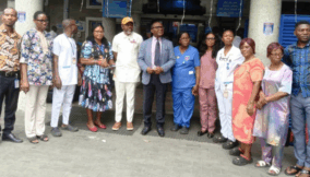 Mayor of Housing, My-ACE China (Middle in white) with Iyke Odo (by his left) flanked by medical outreach team