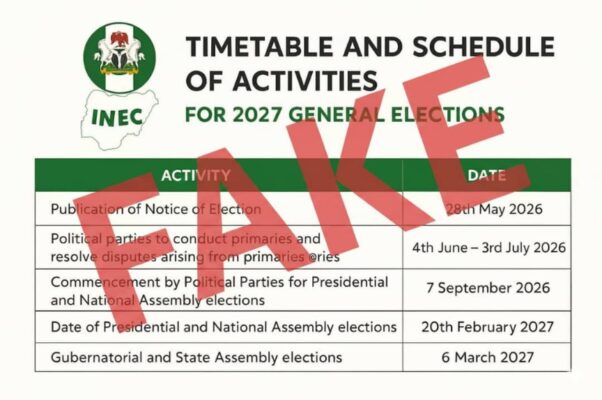 Fake INEC schedule