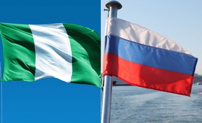 Nigeria Russia flags