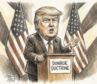 caricature of Donald Trump
