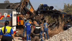 Crane crash kills dozens after slamming into passenger train in Thailand