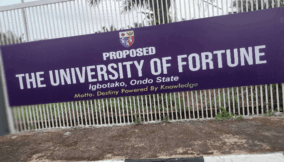 Endorsement of the University of Fortune, Nigeria