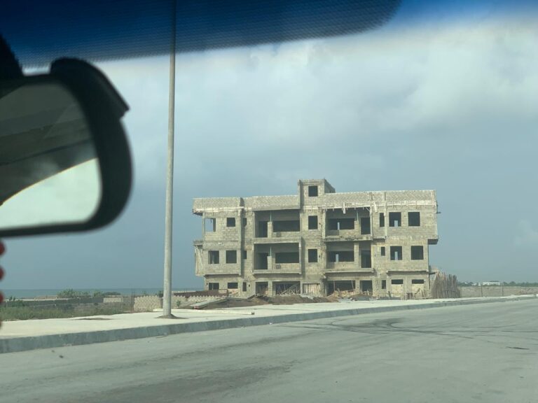 building showing the Visual perception effect; seems closer and keeps shifting as you drive closer