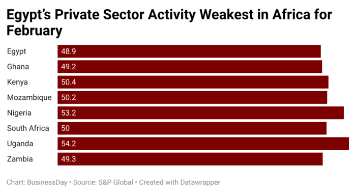 Egypt Posts Africa’s Weakest Business Activity in February