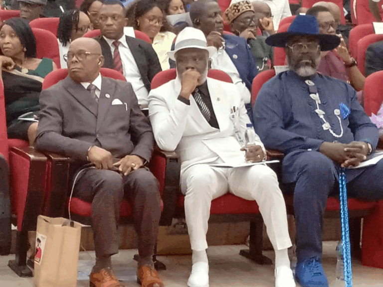 L-R: BB Fakae, Isaac Zeb-Obipi (VC of RSU), and Dumo Lulu-Briggs, founder of Platform Oil