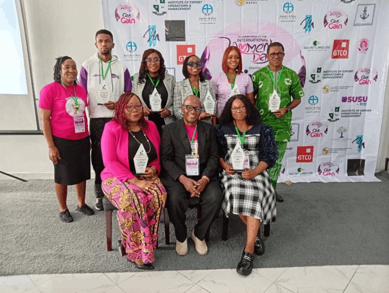 Cross section of the organisers and awardees at the IWD event in PH