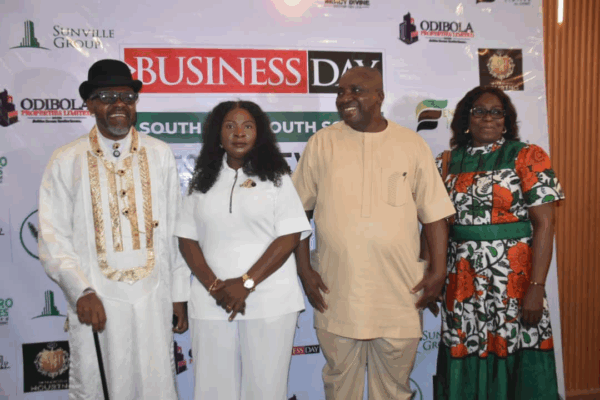 L-R: Patrick Ijegba, GM Business Development, BusinessDay, South-East/South-South; Mayor of Housing, My-ACE China; Queek Takiri, representing Musa Dangiwa, Minister of Housing & Urban Devt; Benibo Gogo Frederick Anabraba, SSG Rivers State representing Gov Sim Funbara; Chinyere Nwoga, president of PHCCIMA