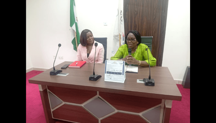 L-R: Catherine Kadiri of CIPM with Chinyere Nwoga of PHCCIMA when CIPM leadership paid a visit to PHCCIMA