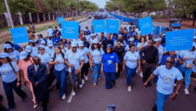 Tobore Oborevwori (centre), leading walk to mark 2026 World Autism Day, in Asaba, Delta State.