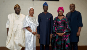 L-R: Babajide Ibironke, ACCA Council member; Olaide Oyedele; Taiwo Oyedele, Minister of State for Finance, Victoria Ajayi, ACCA Council member, and Tom Isibor, ACCA Country Head, at a celebratory event organised by ACCA in Lagos