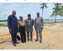 L-R: Emeka Njoku of Landmark; Adaobi Nwanze also of Landmark; Chamberlain Peterside, DG of RSIPA, and Tamonialadiekuma Ishmael, permanent secretary, Ministry of Tourism Development, after inspection at the Tourist Beach