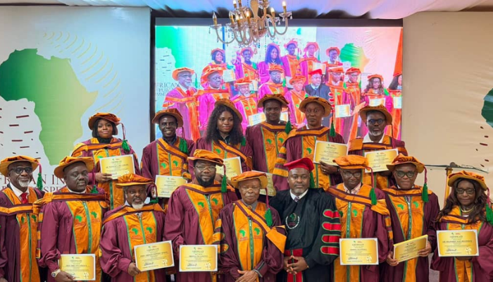 Inducted fellows of the Port Harcourt-based ‘African Institute of Public Speaking and Communication Excellence’