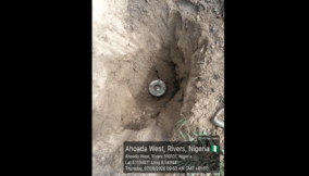Tapping point located on a pipeline in Idu-Ekpeye area of Ahoada-West of Rivers State  (Source: YEAC-Nigeria)