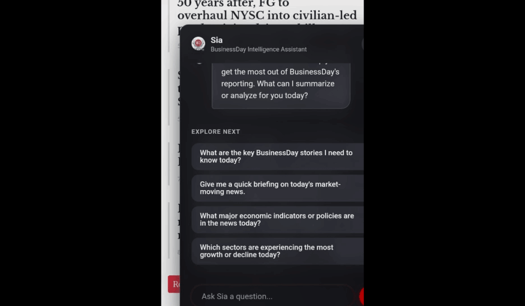 BusinessDay introduces Nigeria's inaugural AI-driven news assistant