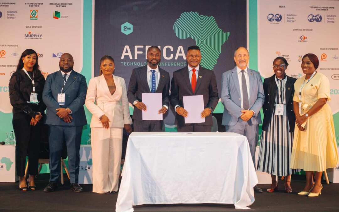 AEC-MoU NJ Ayuk, executive chairman of the African Energy Chamber, and Riverson Oppong, president of SPE Africa